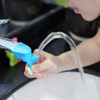 Highly Elastic Silicone Faucet Extender Bathroom Sink Fixture Children's Hand Washing Accessories Water Tap Nozzle Kitchen Home 2