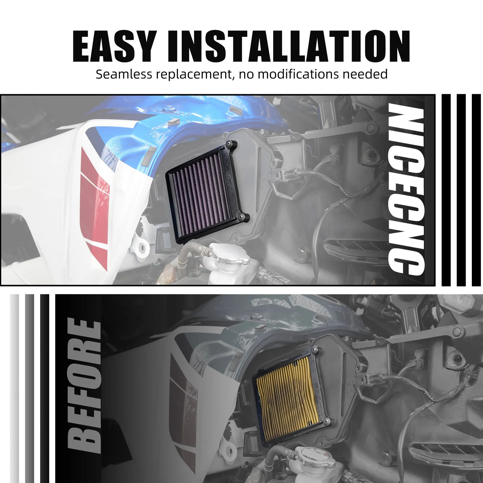 NICECNC Hochleistungs-Luftfilter für Honda CRF1100L Africa Twin 2020-2026 Africa Twin CRF1100L Africa Twin 2025 2024 2023 2022 2021 – Detail 5