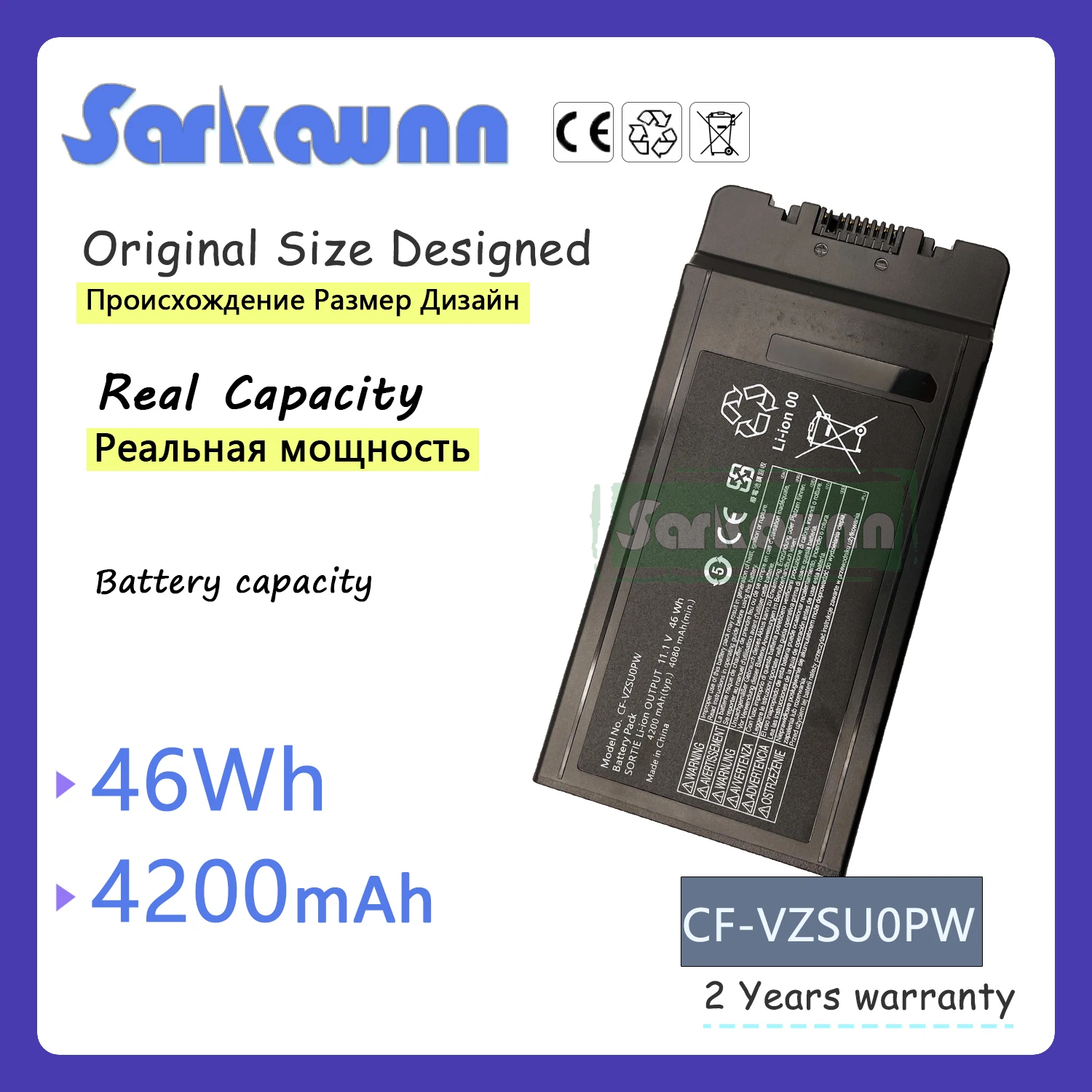 Sarkawnncl 11.1V 46Wh Cf-Vzsu0Pw Cf-54 Batteria Per Laptop Per Panasonic Toughbook Cf-54