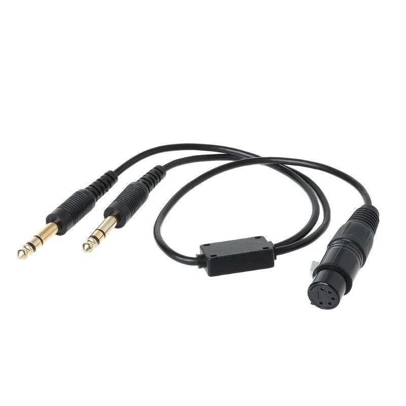 R53C Für Bus XLR auf Dual Plug 5 Pin Adapterkabel Luftfahrt-Kopfhörerkabel-Set