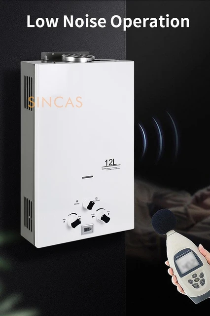 Scaldabagno A Gas Propano GPL 12L 24KW Istantaneo Portatile - Per Docce Da Campeggio, Camper, Giardino Con Kit Doccia Incluso (Argento) - Foto 8