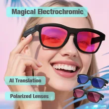 놀라운 전기변색 스마트 AI 선글라스 편광 UV 보호 UV400 렌즈 손가락으로 스와이프하면 즉시 색상이 변함