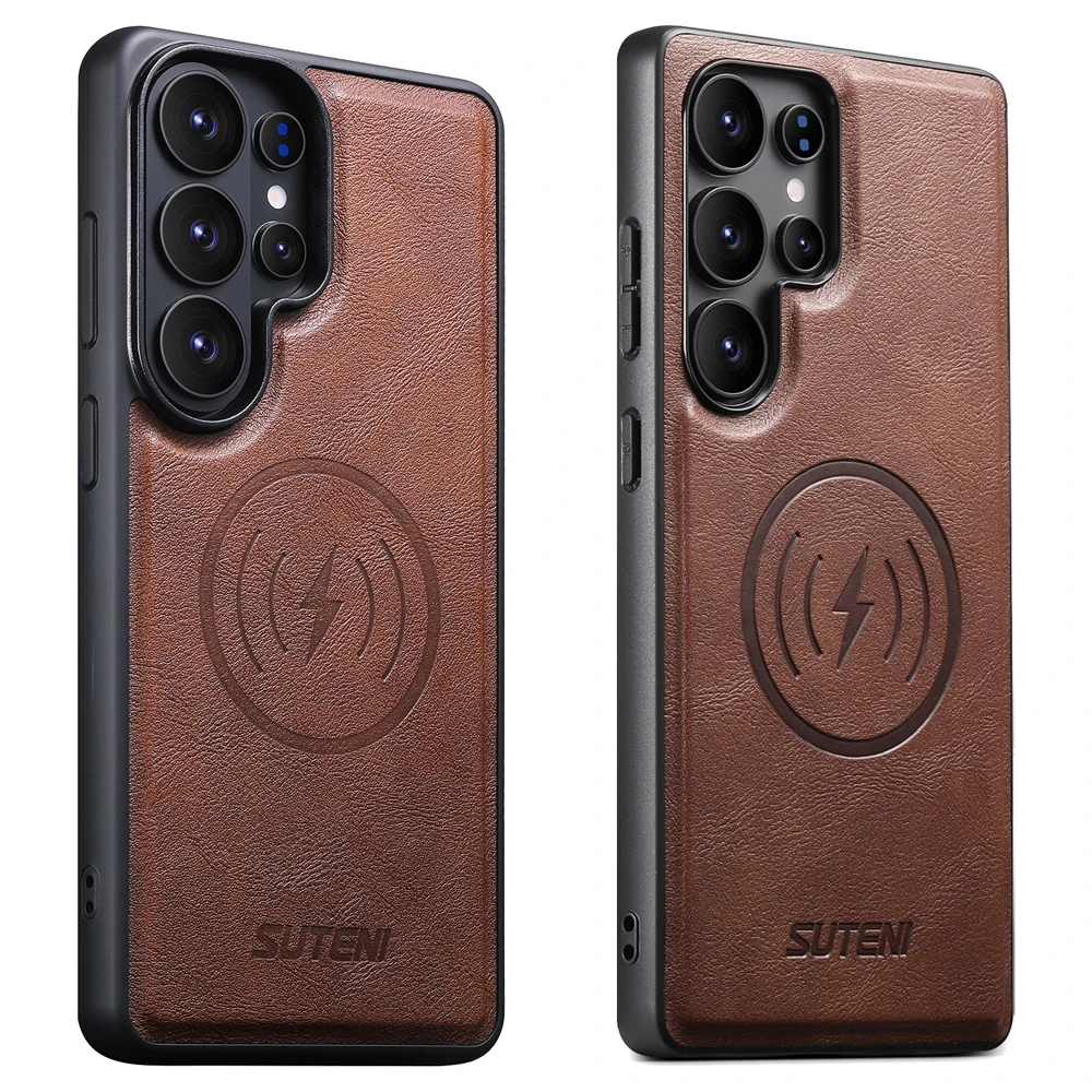 Luxury Faux Leather Phone Case with Magsafe Magnetic Charging & Frosted Finish
