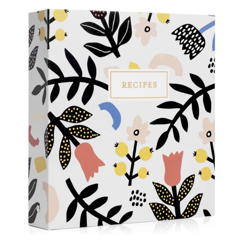 

Custom Hot Sales Cookbook Printing Recipe Binder 3 Ring Organizer Blank Recipe Book Blank Recipes Cards Dividers and Page Prote