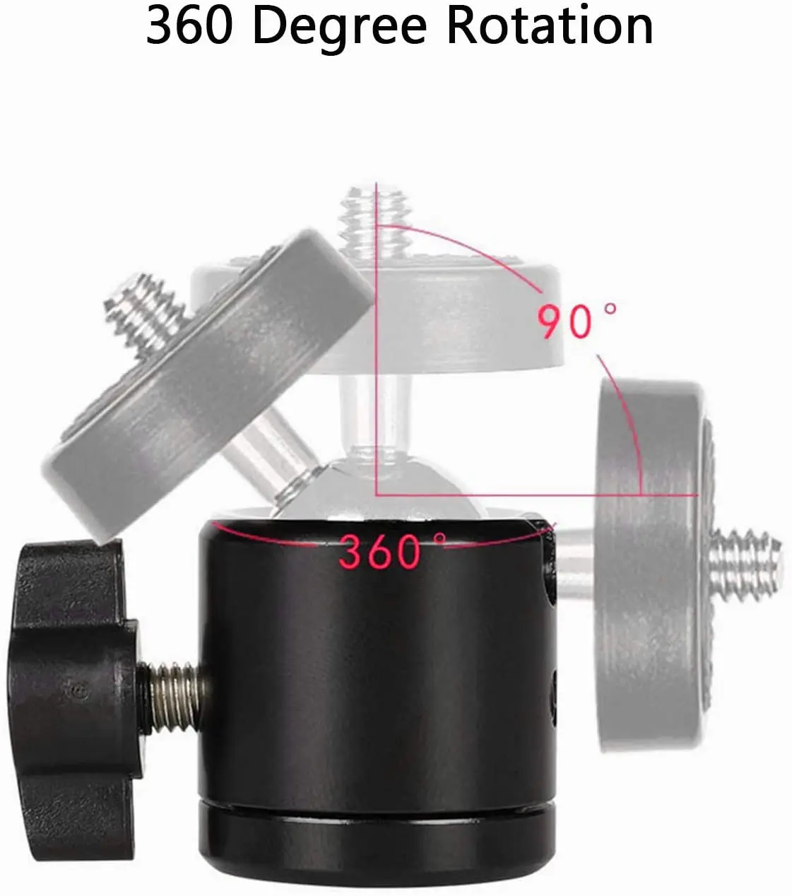 Universal 1/4" Ball Head Screw Tripod Mount 360 Rotating Mount Base Adapter for DSLR Camera Tripod Monopod Camcorder Light Stand
