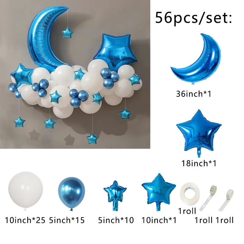 1Set Mond Sterne Ballon Set für Muslimischen EID Mubarak Festival Hause DIY Dekoration Ramadan Kareem Kinder Geburtstag Party Ballon globos – Detail 2