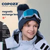 COPOZZ Magnetic Children's Winter Ski Goggles 2s Quick-Change Double Layers Ski Eyewear Anti-Fog Snowboard Goggles For Kids 6