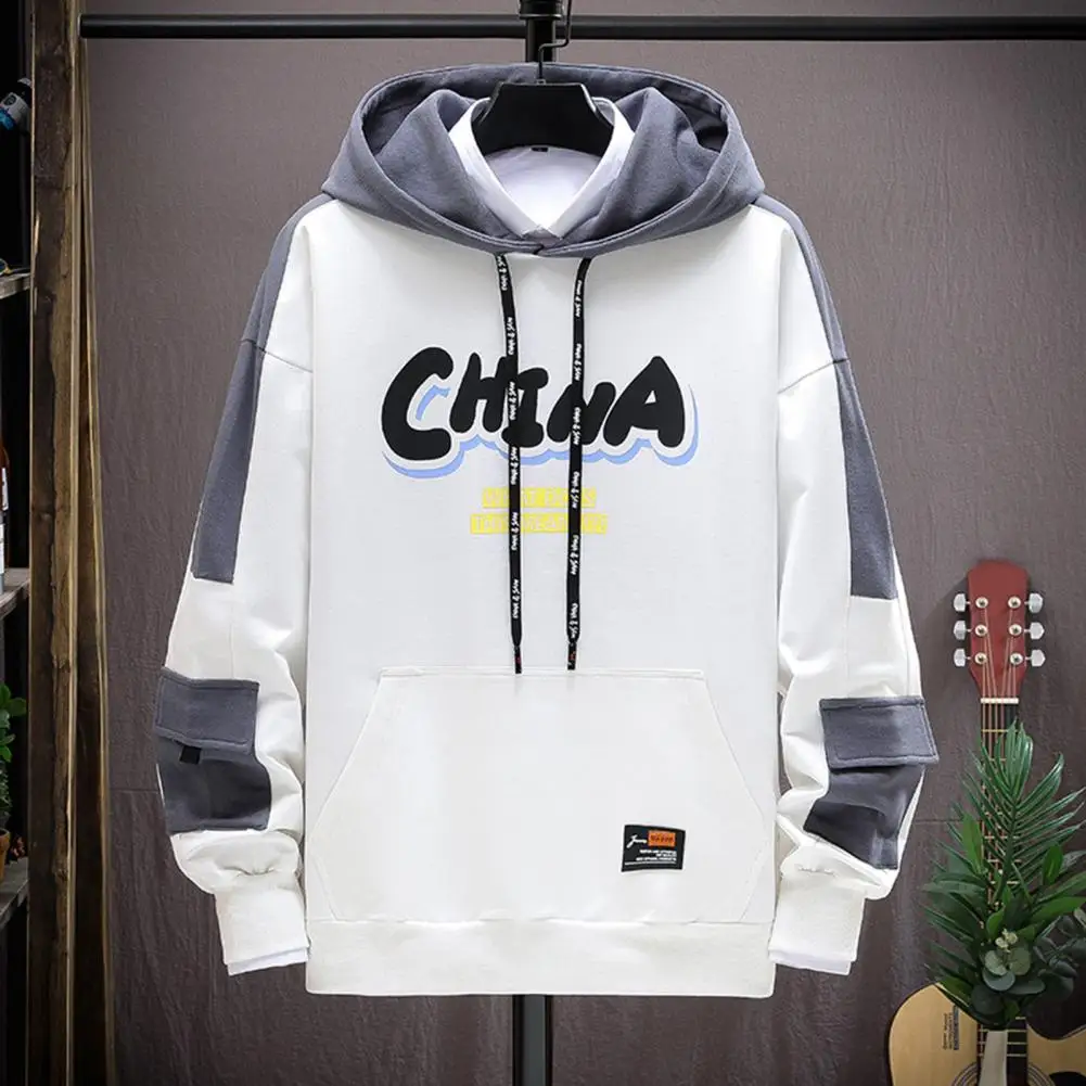 

Casual Men Hoodie Stylish Men's Hip-hop Hoodie Sweater with Large Pockets Harbor Wind Tops Pullover A for Fashionable for Men