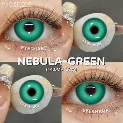 EYESHARE Halloween Cosplay Color Contact Lenses - Vibrant Black, White, and Blue Options, 1 Pair (NEBULA - GREEN)