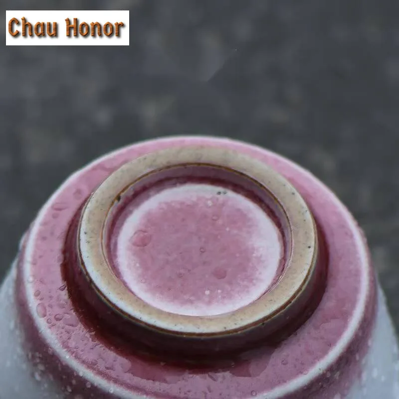 130ml Creative Kiln Change Ceramic Teacup Underglaze Red Printing Deer Tea Bowl Large Master Cup Coffee Mug Kung Fu Teaware Gift