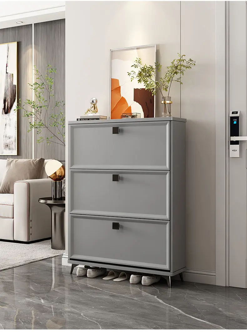 Light Luxury Ultra-Thin Shoe Cabinet Home Doorway Large Capacity Tilting Entrance Cabinet Internet Celebrity Locker Small Apartm
