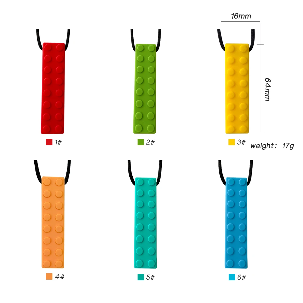 Baby Silicone Teether Kids Chew Necklace Sensory Chewy Pendant Oral Motor Toys Therapy Tools for Autism ADHD chidren's goods 5