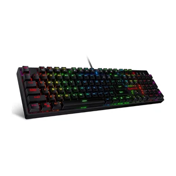 Redragon K582 SURARA RGB LED 백라이트 기계식 게임용 키보드, 104 키, 선형 및 저소음 적색 스위치