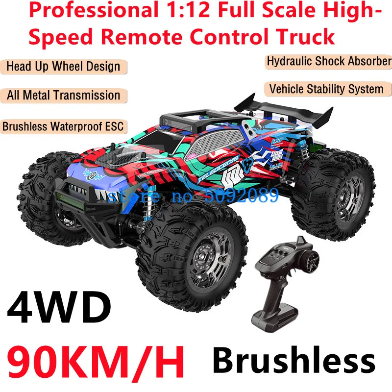 Bürstenlose 90 km/h hydraulische Stoß dämpfung RC LKW Auto antike wasserdichte esc steuerbare Beleuchtung 4WD fern gesteuerte Rennwagen - AliExpress 26