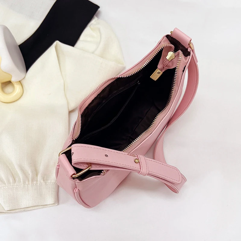 Women Shoulder Bag Luxury Designer Clutch Handbags Solid Color PU Leather Underarm Bag Female Casual Shopper Tote Hobos Bags