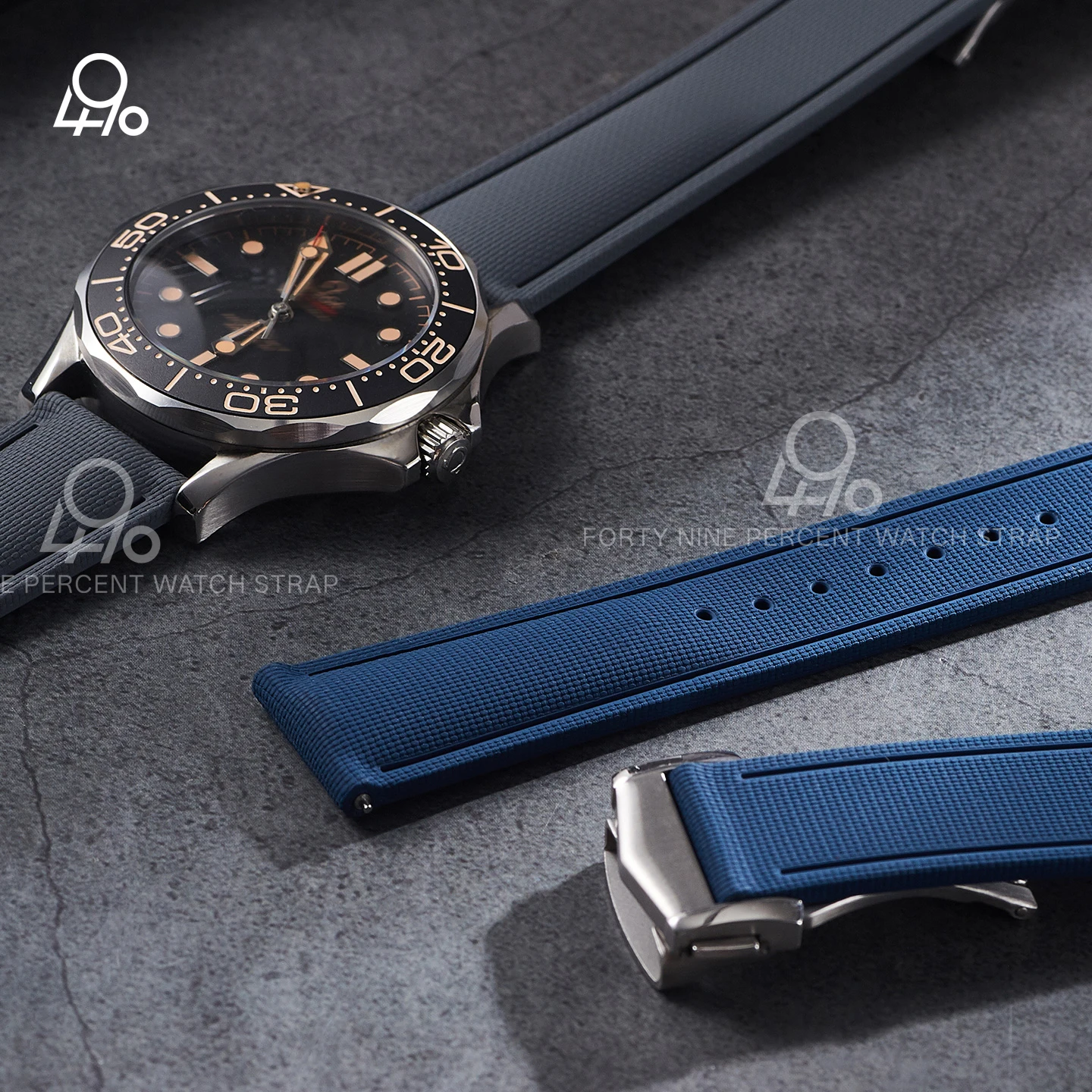 Enhanced Quick Release Universal FKM Rubber Watch Strap, Multi-Size Adjustable Bracelet