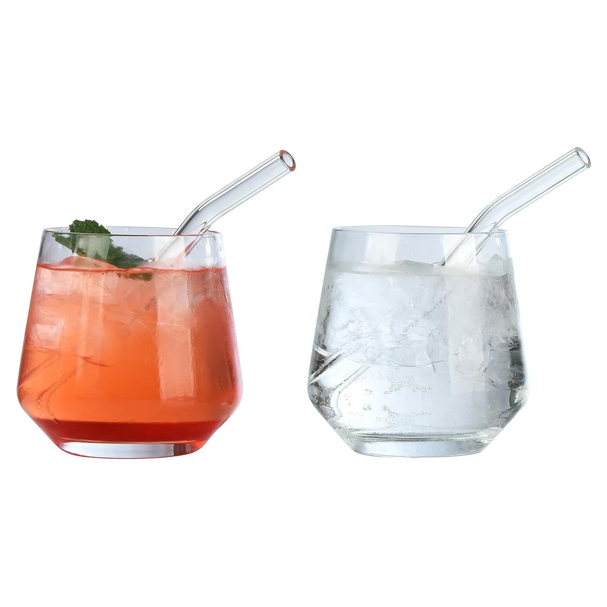 Description Picture 3 of item6'' Short Bent Glass Drinking Straws Eco Friendly Reusable Straws for Whiskey Cocktail Soda Milkshake Bar Drinkware Accessories