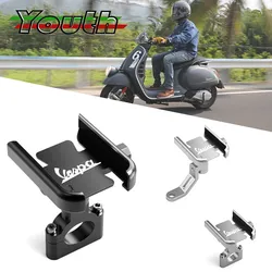 For Vespa LX LXV Sprint GTS GTV 50 150 250 300 300ie Accessories Motorcycle Handlebar Mobile Phone Holder GPS Stand Bracket