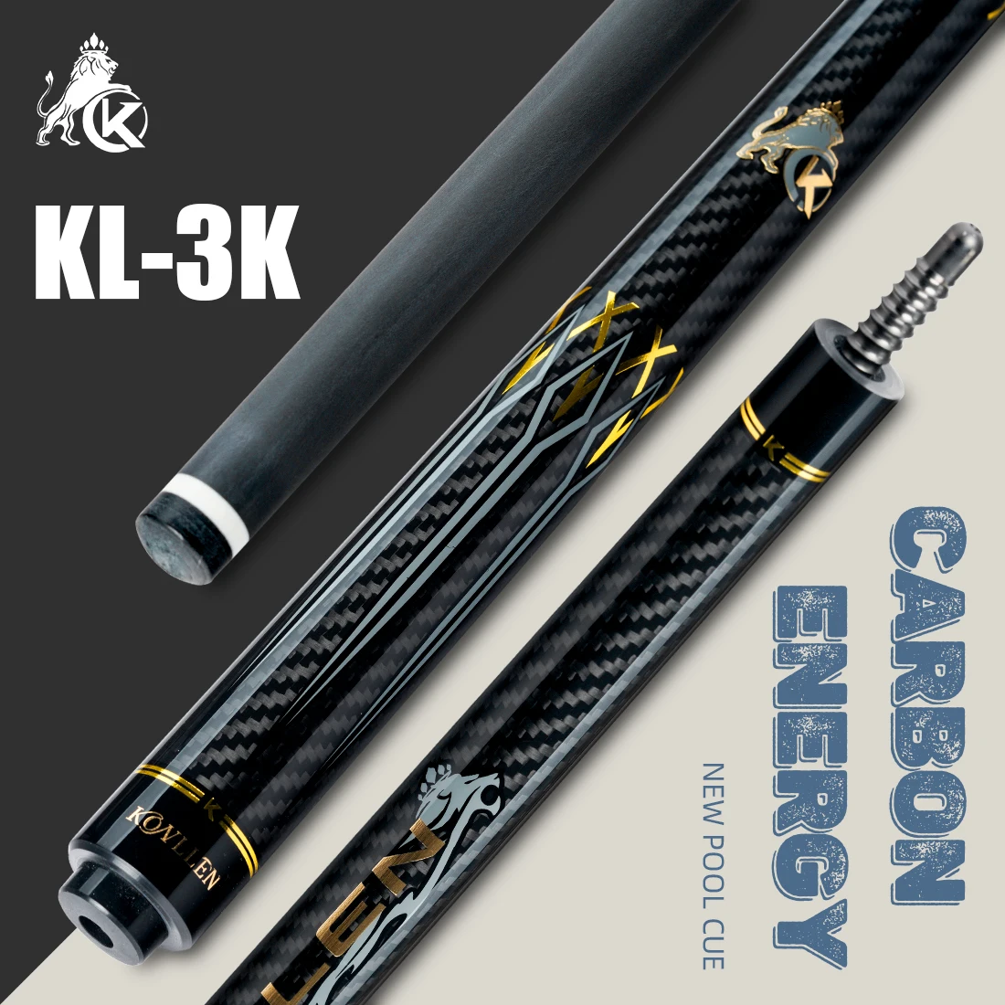 KONLLEN KL-3K カーボン KONLLEN Billiard KL-3K Carbon Fiber Pool Cue Stick 12.2mm