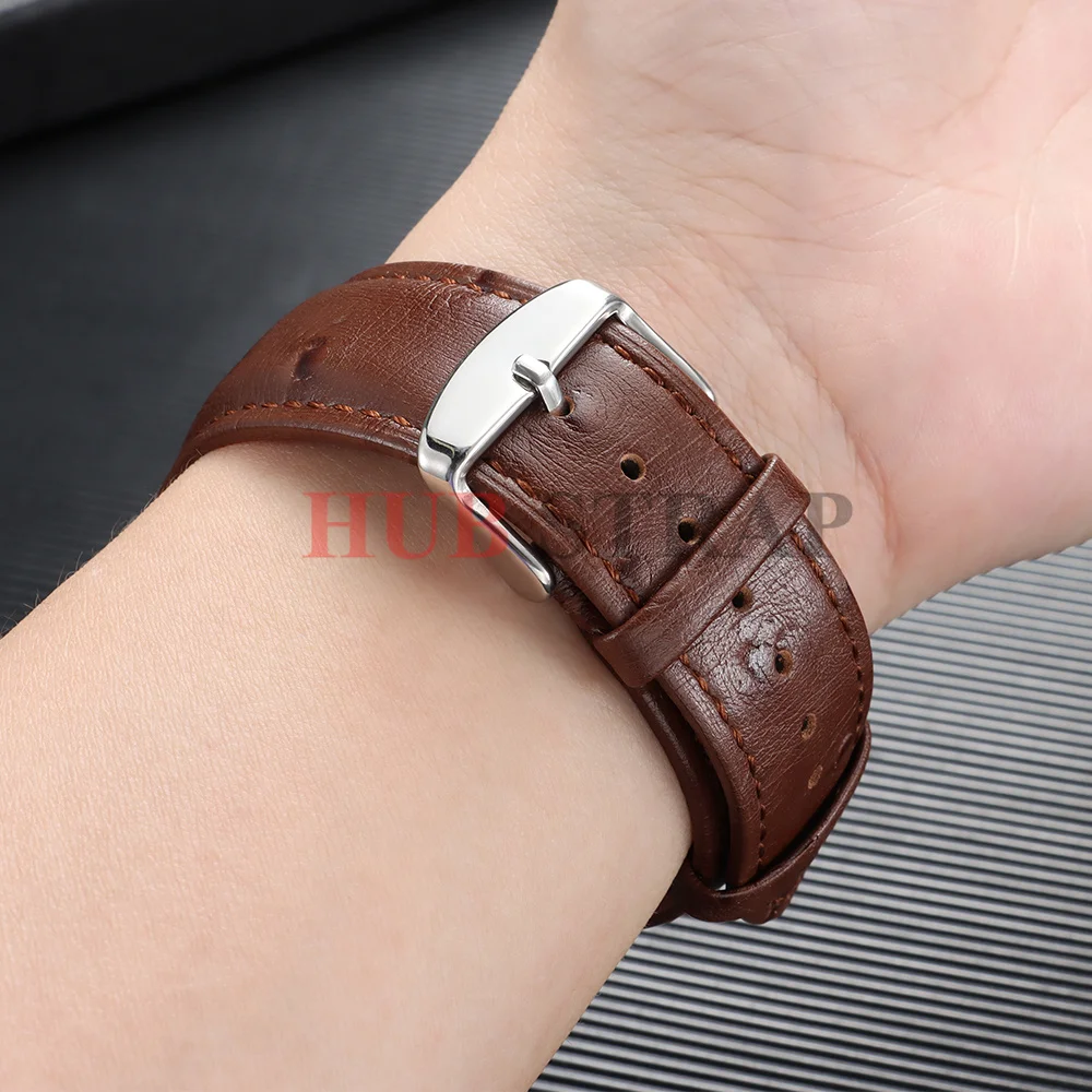 Premium Cowhide Leather Strap with Universal Butterfly Buckle