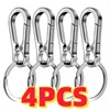 3/4Pcs Carabiner Clip Keychain Climbing Hook Stainless Steel Car Strong Carabiner Shape Keychain Accessories Metal KeyChain Ring 1