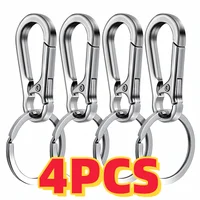 3/4Pcs Carabiner Clip Keychain Climbing Hook Stainless Steel Car Strong Carabiner Shape Keychain Accessories Metal KeyChain Ring 1