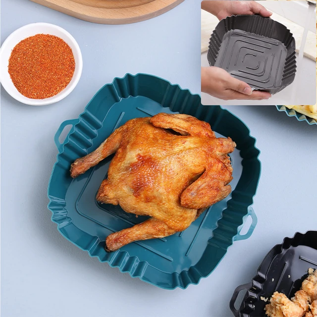 Air Fryer Oven Baking Tray, Silicone Tray, Fried Chicken, Pizza Mat,  Oilless Pan, Air Fryer Accessories - AliExpress