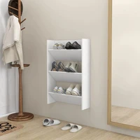 Wall Mounted Shoe Cabinet White 60x18x90 cm Chipboard 1