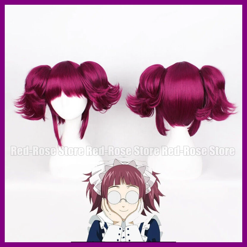 

Black Butler MEY-RIN Cosplay Hairpieces Full Double ponytail upturned Wig Hair