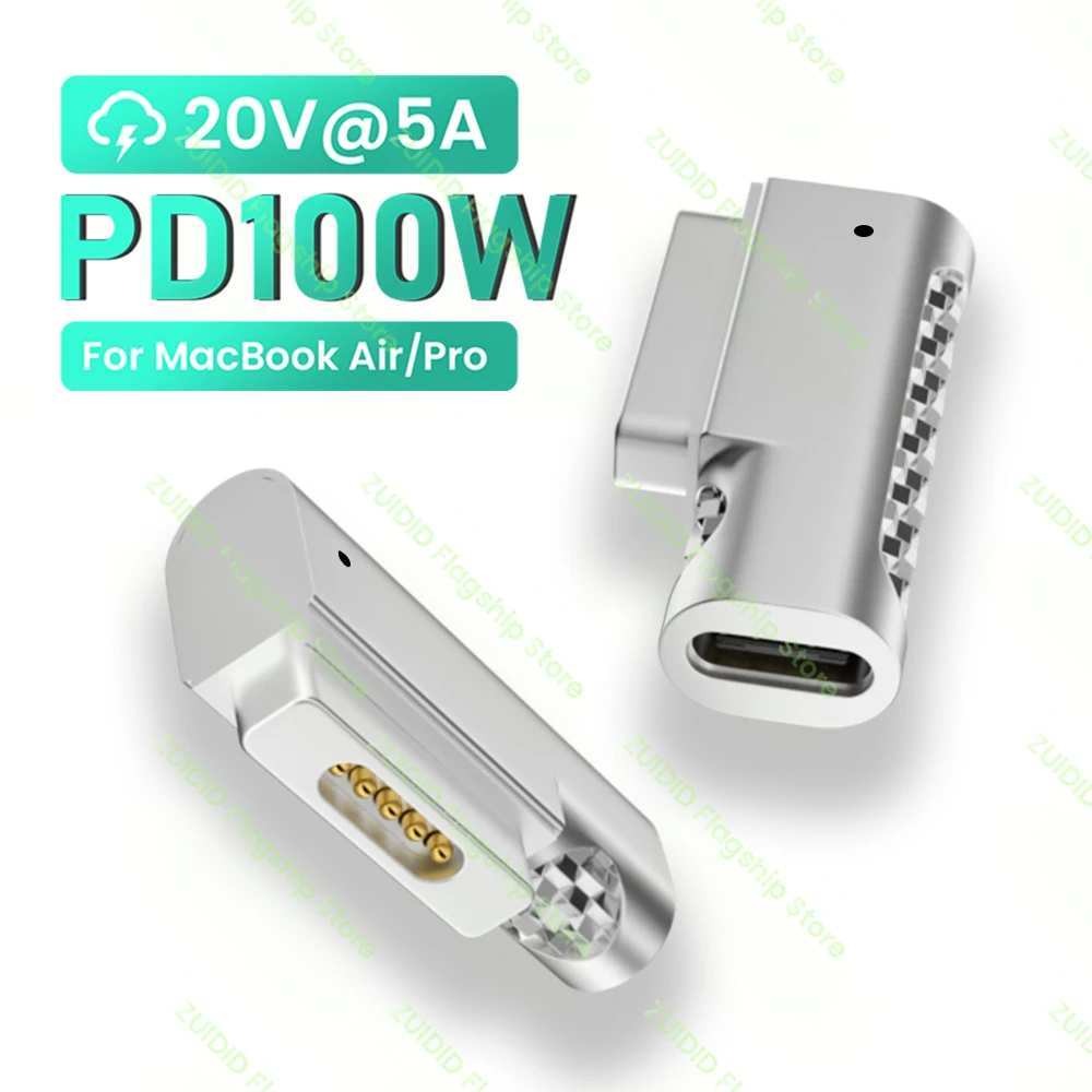 Usb tipo c para Magsafe Carregador Adaptador para Macbook Air e Pro pd 100w 5a Carregamento Rápido Conversor Magnético Carga Rápida
