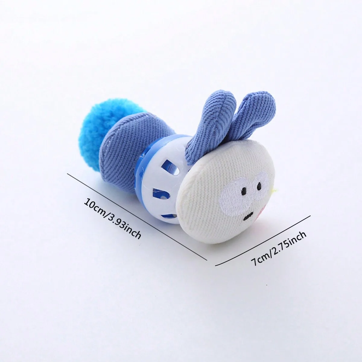 1pc-Cute plush bell ball caterpillar toy, suitable for cats to chew and grind their paws, fun and play with cats