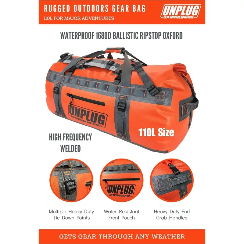 UNPLUG Ultimate Adventure Bag -1680D Heavy Duty Waterproof Travel Duffel Bag 2