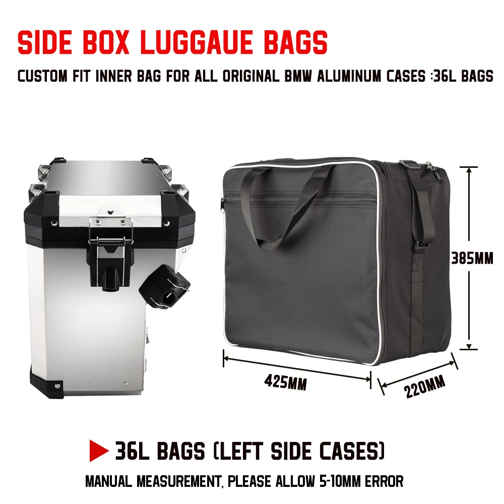 For BMW R1200GS Adv Black Inner Bags Motor Saddle Bag Adventure WATER-COOLED R1250GS R 1250 GS Adventure Motorcycle Luggage Bags