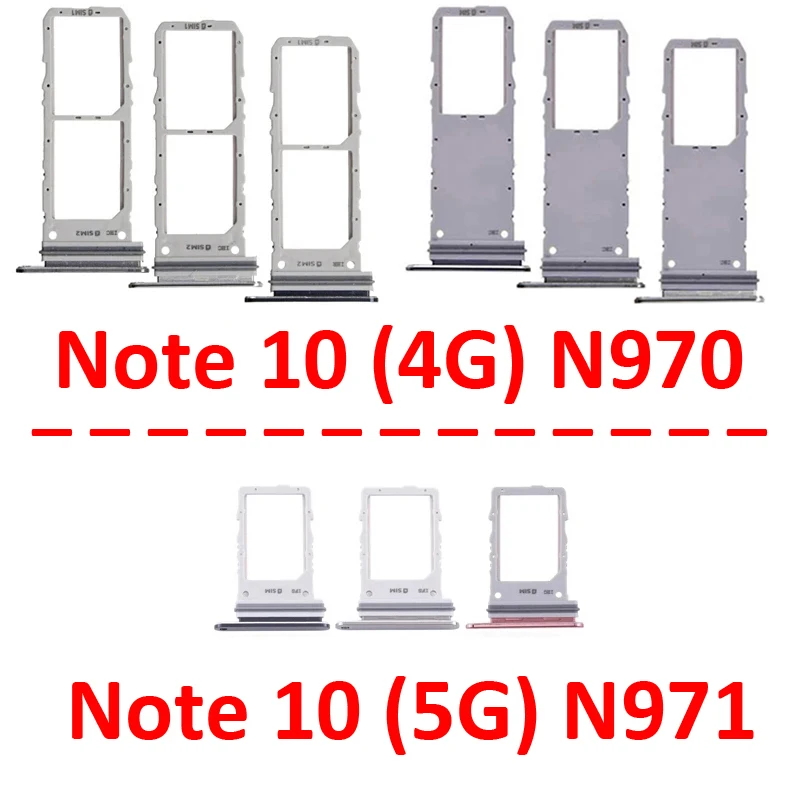 Black SIM Card Tray Slot Holder for Samsung Galaxy Note 10 Series