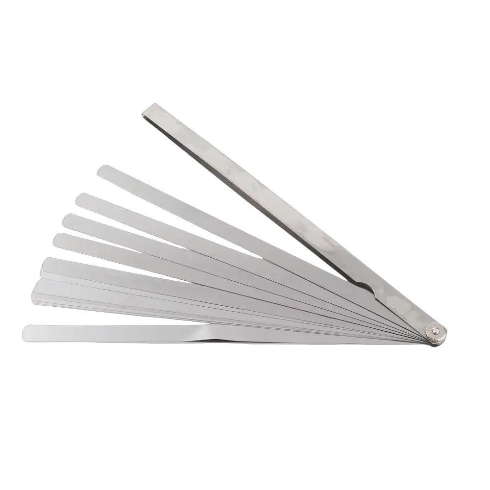 17 블레이드 메트릭 필러 게이지 ? 0.02-1.00mm ? 스테인리스 스틸 ? 두께 측정기 ? 표시된 미터법 12인치 길이 / 300mm ?