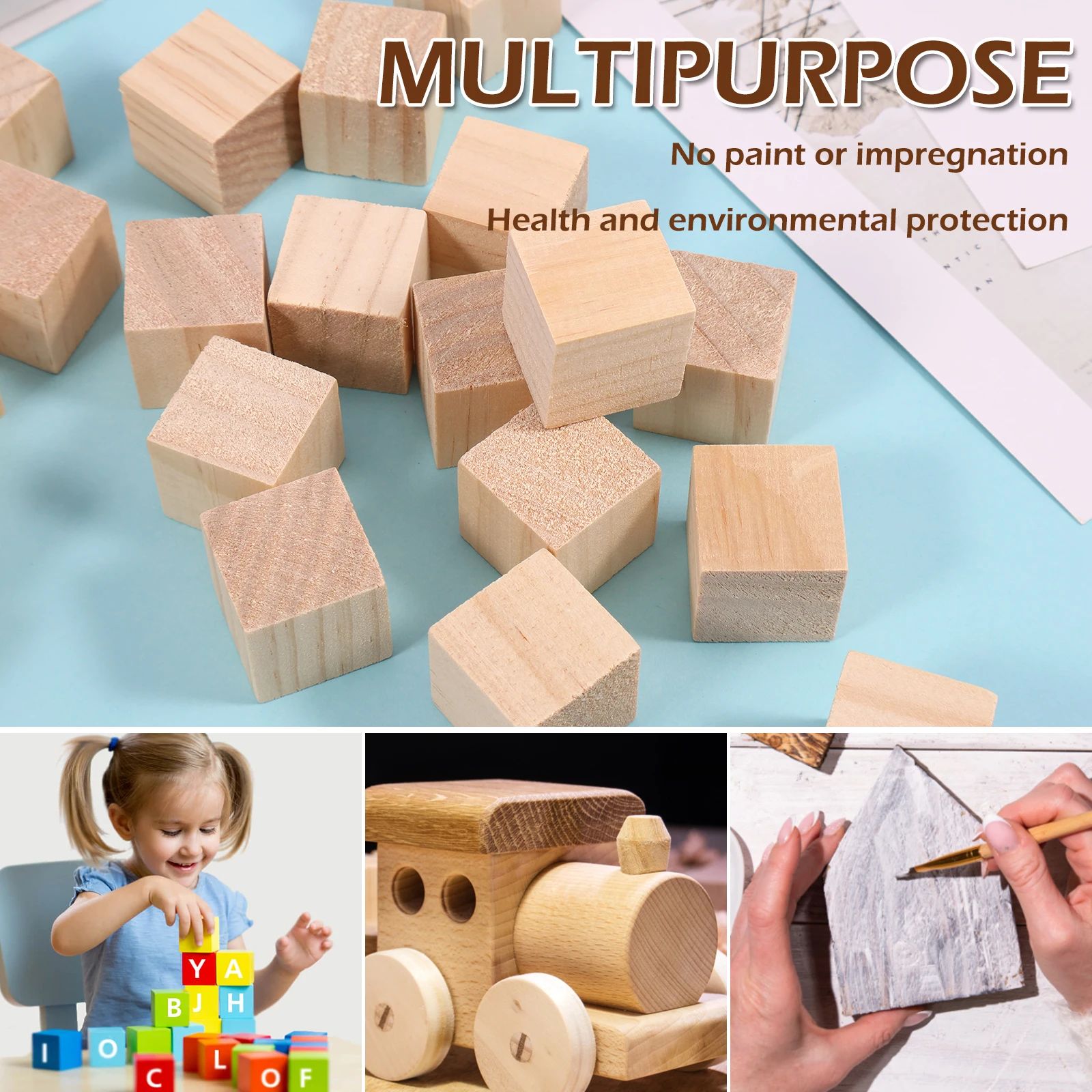 10 Blocchi Di Legno Grezzi Per Fai Da Te - 12x8x2,5 Cm - Perfetti Per Intaglio, Pittura E Pirografia - Foto 9