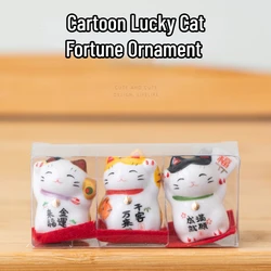 Japanese Ceramic Daruma Crafts Cartoon Lucky Cat Fortune Ornament Landscape Home Decor Accessories Gifts Living Room Decoration