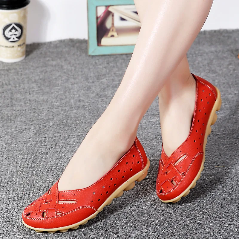Women Shoes Flats Soft Leather Shoes Woman Loafers Oxford Ladies Shoes For Women White Shoes Plus Size 35-44