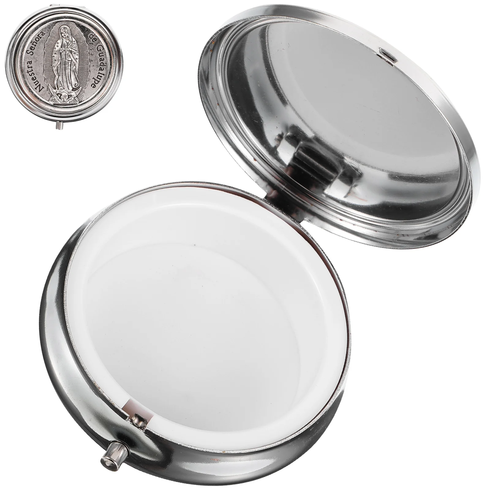 

Virgin Mary Rosary Prayer Bead Box Christ Keepsake Holder Jewelry Display Storage Box Christian Necklace Gift Box Trinket