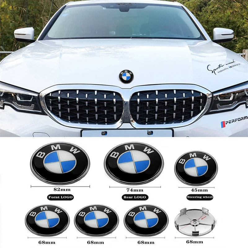 자동차 전면 배지 후면 스티커 센터 캡 스티어링 휠 엠블럼, BMW X1 X3 X..