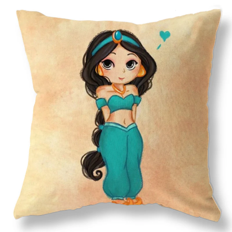 Disney Princess Pillowcase Mermaid Snow White Cinderella Aurora Ariel Belle Jasmine Pocahontas Princess Pillow Cover Girl