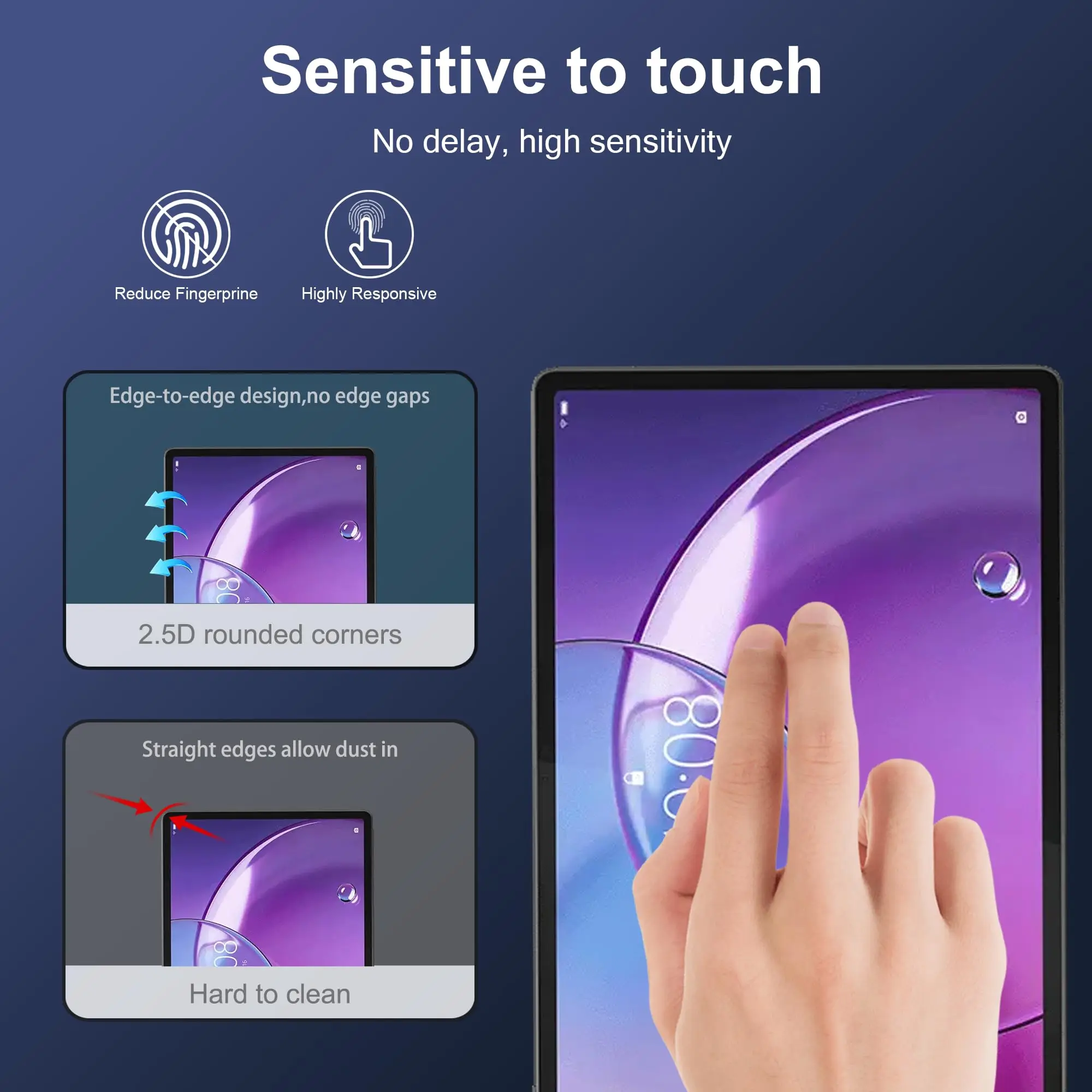 Premium HD Clear 9H Durable Bubble-Free Anti-Scratch Tempered Glass Tablet Screen Protector (13 Inch)