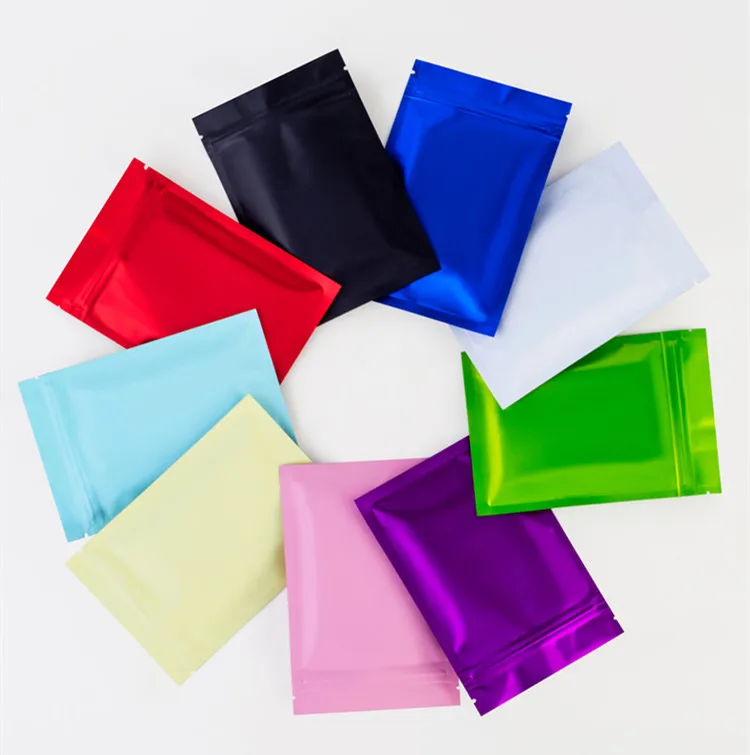 100PCS 무광택 알루미늄 호일 지 플락 포장 가방 DIY 말차 코코아 차 향신료 분말 커피 스낵 설탕 캔디 보관 주머니