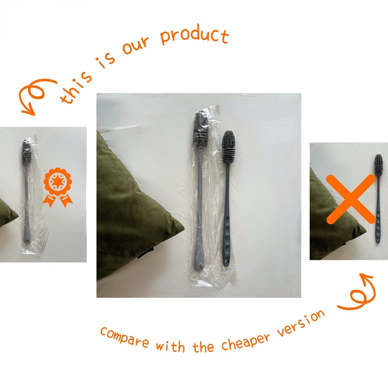 Silicone Cup Brush Scrubber Glass Cleaner Kitchen Tool Long Handle Drink Wineglass Bottle Cleaning Brush silicone cup brush