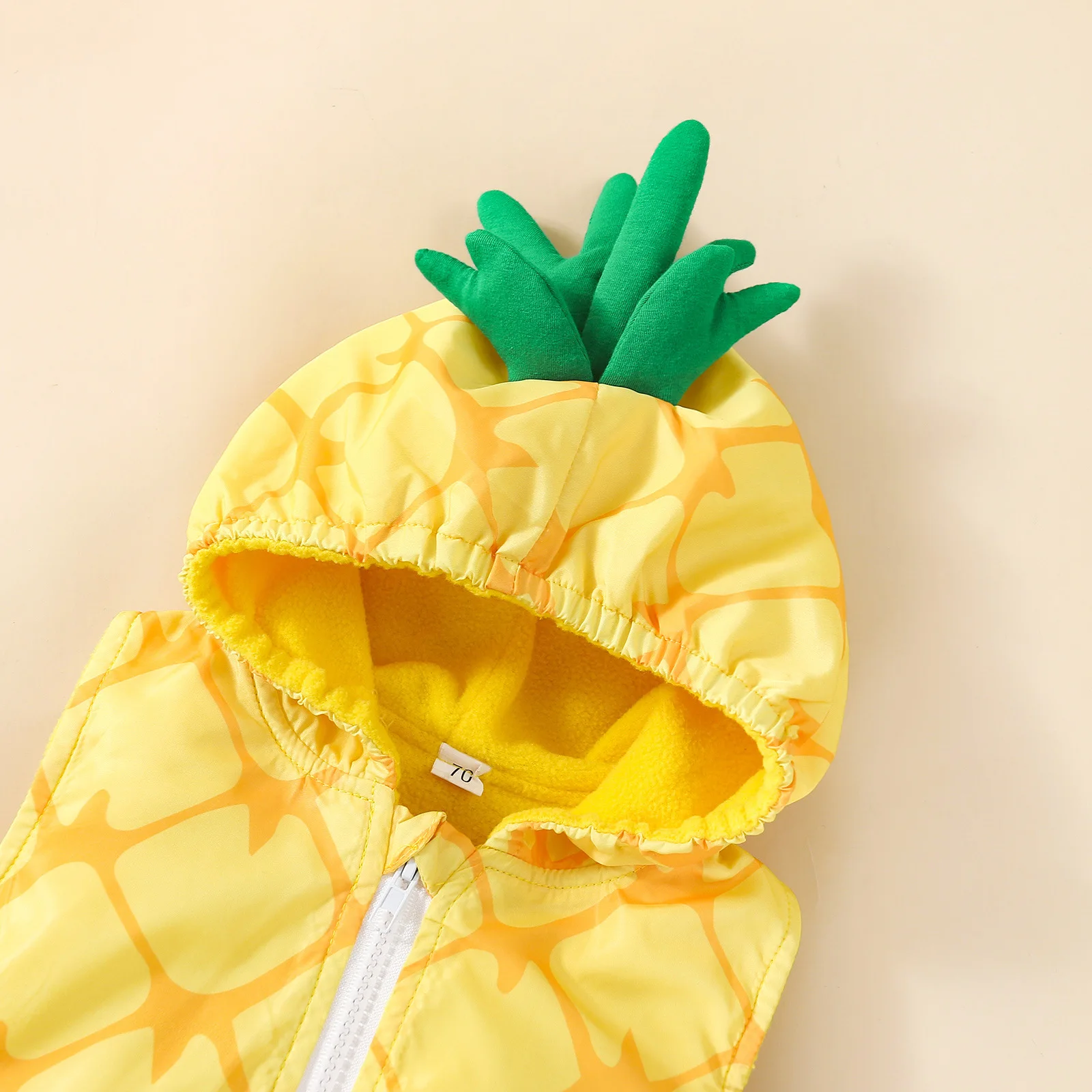 0-24M Baby Girls Boys Pineapple Costume Infant Bodysuit Short Romper Hoodie Purim Halloween Fancy Dress with Stockings