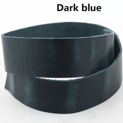 Premium Crazy Horse Leather Strap - Handmade Genuine Leather for Belts, Shoulder Straps, Collars, and Bracelets (Blue)