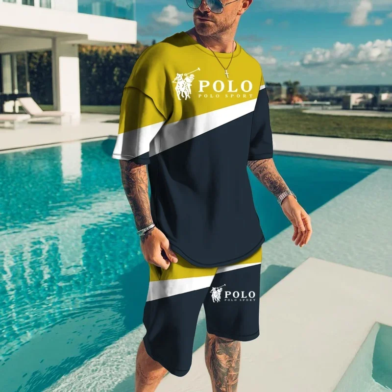 Stripe 2024 Summer Luxury Big Brand Stripe 3D Digital Printing Men's Suit Fashion Casual Wear Unisex Breathable Comfortable Men 3