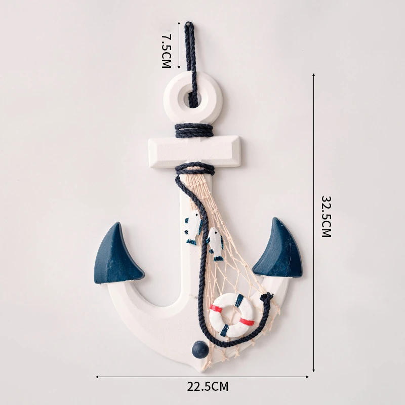 33cm 지중해 스타일 바다 앵커 철 앵커 온도계 장식 후크 아트웍 펜던트 장식 밀도 보드 위젯