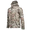 2024 new Multiple pockets Outdoor Sharkskin Softshell Rushing Jacket Suit Men's Fan Windproof Padded Mountaineering Jacket 5