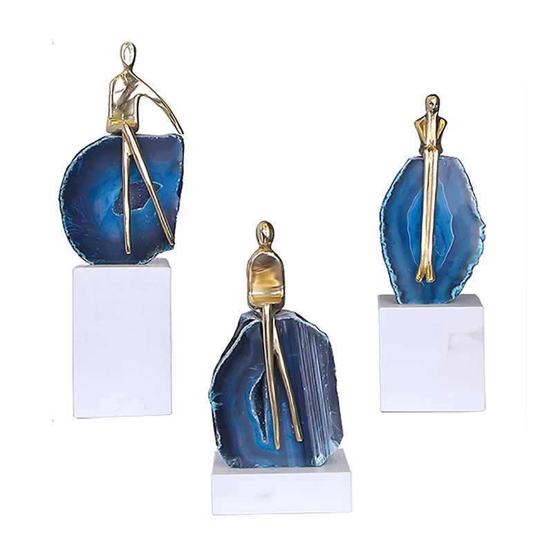 

Model Room Light Luxury Ornaments Various Posture Sitting Copper Art Decorations